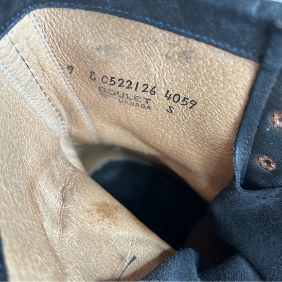 Vintage 90s BOULET Combat Boot LaceUp Pebbled Full Grain Black Leather Punk 9 - Picture 13 of 15